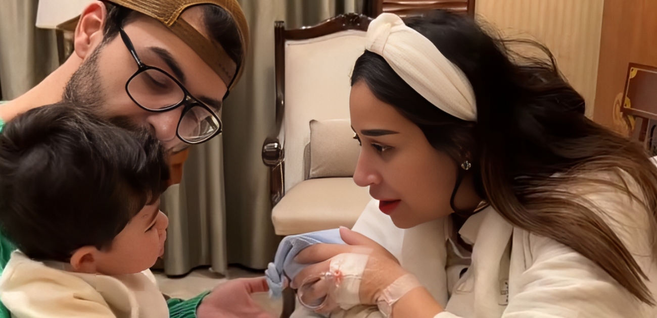 فرح الهادي تشارك فيديو مؤثر للقاء آدم بشقيقه نوح في المستشفى